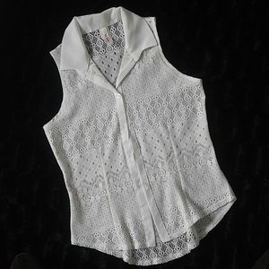 Tank sleeveless blouse cream